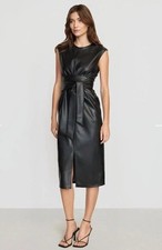 Robe en cuir crop noir pour