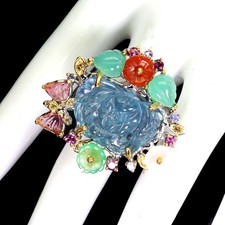 925 Bague en Argent Feuille