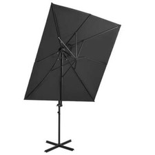 Parasol déporté à double toit 250 x 250 cm anthracite Helloshop26 02_0008564