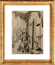 ELISABETH HAHN (1924-2021) Elève de Souverbie BELLE SCENE ANIMEE 1966 (1363)