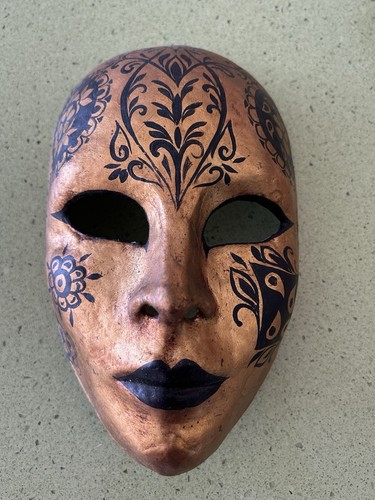 Masque vénitien doré noir - masque,