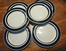 ARABIA Finlande 6 assiettes Anémone bleue, Entrées Dessert 20 cm