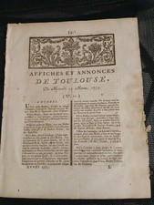 TOULOUSE 1775 Louis XVI Affiche Vie Quotidienne