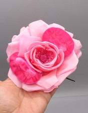 Grande Fleur en tissu ancienne Modiste, Chapeau, Broche Costumes de Théâtre 50's