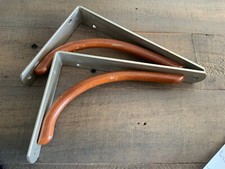 2 TRÈS BELLES ÉQUERRES SUPPORT ÉTAGÈRES, MÉTAL & BOIS