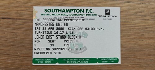 Ticket 2000 southampton - 2000,