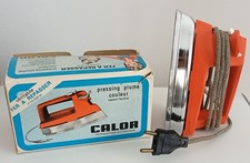 Ancien Jouet Véritable Fer à Repasser JOLUX CALOR N°90 Orange Vintage enfant 