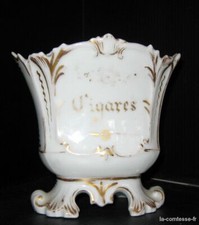 POT A CIGARES   PORCELAINE PARIS VALENTINE XIX é