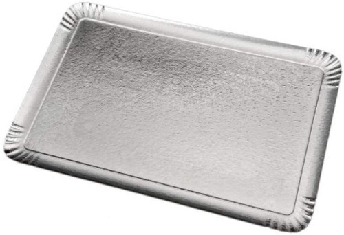 Plateaux carton argenté - plateaux, en
