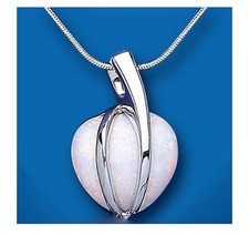 Grand pendentif coeur opale en