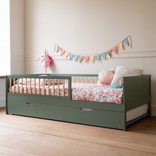 Lit gigogne pour enfant 190x90cm vert ADAM