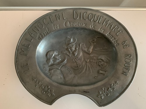 Ancien plat barbier etain - ancien,