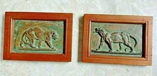 Plaques bronze art deco pantheres lionnes Barye Jouve