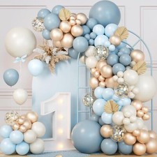 Kit Arche Ballon Anniversaire Bleu - 111pcs Deco Anniversaire Ballons Bleu Bl...