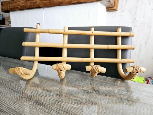 Porte manteau patère rotin - porte,