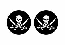 2x autocollant sticker rond cocarde drapeau pirate jack rackham