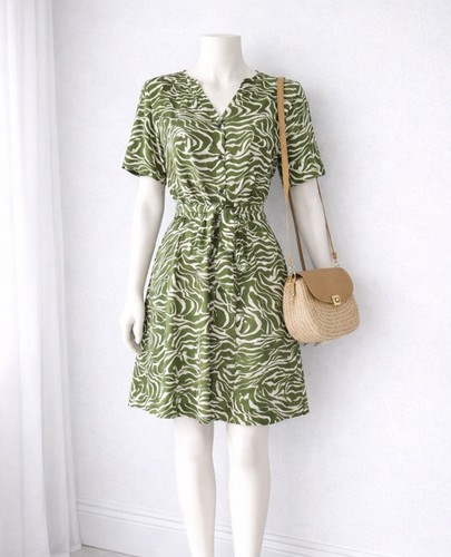 Robe verte imprimé zébré