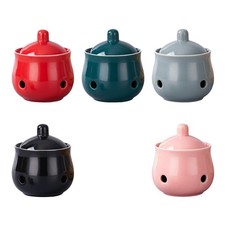 Pot à ail avec couvercle, récipient en céramique pour comptoir, pour la