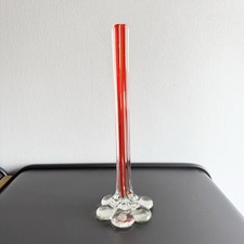 Vase Soliflore vintage rouge & transparent – Made in Romania