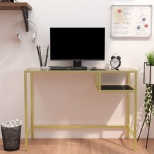 Bureau d'Ordinateur Marbre Blanc 100x36x74 cm Verre Trempé Informatique vidaXL