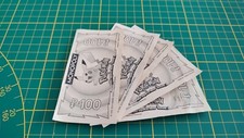 Lot x5 billets de 100 pièce détachée jeu Monopoly Pokémon édition de Kanto #C43