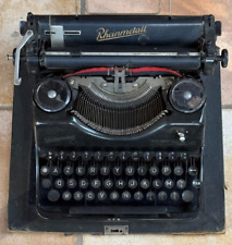 Vintage Machine à Écrire Rheinmetall AZERTY, couvercle rangement/tranport