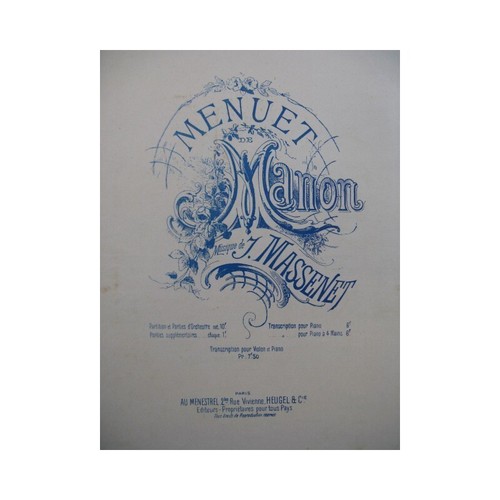 Massenet jules manon - manon, menuet