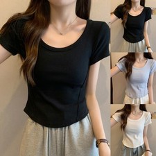 T-shirt femme été col U slim