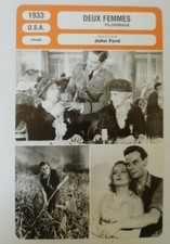 CARTE FICHE CINEMA 1933 DEUX