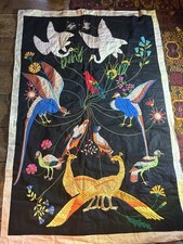 Tapisserie Oiseau Au Fil D’Indra Pondichéry 1970 Vintage