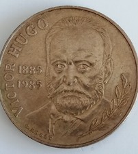 2 Pièces de monnaie 10 Francs Victor Hugo 1985 (B) République Française