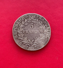 Ier Empire. Belle monnaie Napoléon Empereur, 5 Francs 1807 L (Bayonne). TTB/TTB+