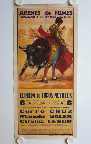 Affiche corrida arènes - arènes, de