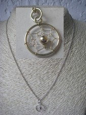 collier pendentif attrape rêve native indien 2gr ARGENT massif 925  N°434