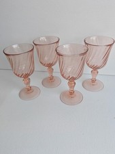 LOT VINTAGE ARCOROC France ROSALINE DE 4 VERRES