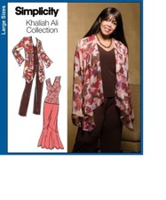 3894 PATRON SIMPLICITY CREATION JUPE PANTALON BLOUSE VESTE GRANDE TAILLE 38 A 56