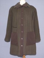 Manteau doublé 3/4 marron "Weill" T.(44) en laine, polyamide et angora