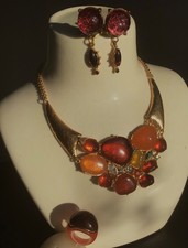 Parure Collier + BO + bague