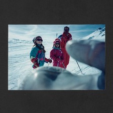 Famille ski neige gant flou