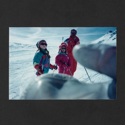 Famille ski neige gant - , flou