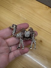 White Rhinestone Enamel Camel
