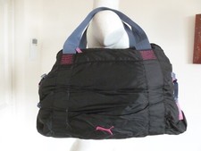 GRAND SAC PUMA TOILE NYLON FROISEE NOIRE IDEAL WEEK END LEGER BONNE CAPACITE