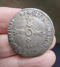 Henri IV , 1/4 quart d'écu 1604 & Aix , assez rare