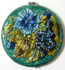 Suzanna Frevo 3D Bleu Serpent Fleurs Strass 2 Latérale Grossissant Miroir cd109
