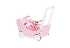 Landau Poussette En Bois Pour Poupée Rose Jouets Pour Enfants Neuf Jeu De Rôle