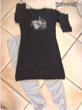 JOLIE ROBE PULL NOIRE STRETCH DE MARQUE* MISS AVANT PREMIERE* +2 LEGGING 12 ANS 