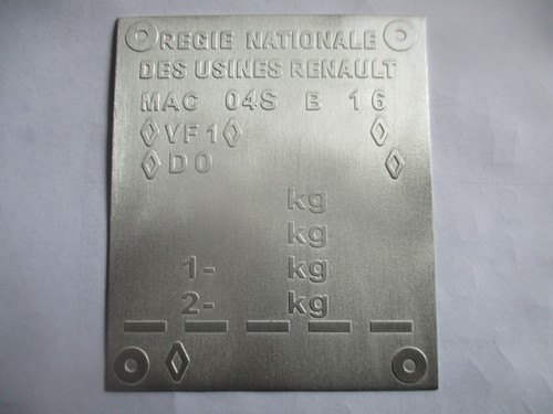 Plaque signalétique renault - plaque,