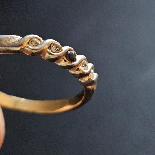 Bague torsade sertie 5 - torsade,