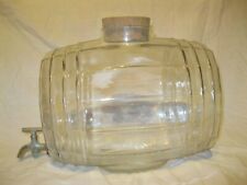 Ancien BOCAL À ROBINET FÛT TONNEAU en VERRE 25 x 15 x 18 cm  Vin Liqueur Parfum