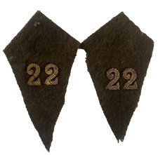 Insigne paire de pattes de col 22e RIF Forteresse Maginot officiers FRANCE 40